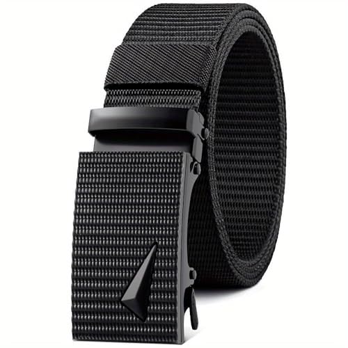 Generic Men's Durable Canvas Belt with Easy-Click Automatic Buckle - Stylish, Adjustable Fit for Jeans and Casual Wear2