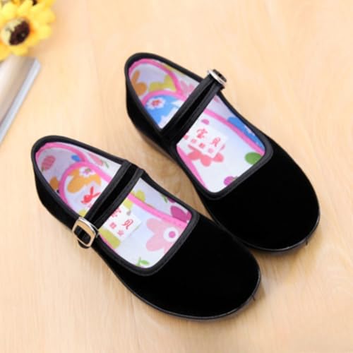 Girls Chinese Traditional Old Beijing Embroidered Cloth Shoes Performance Dancing Mary Jane Flats2