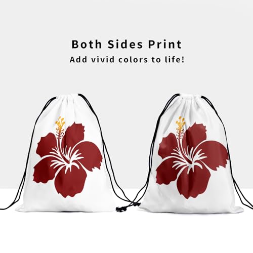 Hibiscus Flower Drawstring Grip Bags - Flower Gymnastics Gym Bag Floral Storage Pouch Gym Bag Waterproof Adjustable3