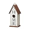 Glitzhome 1475 h distressed bird house solid wood home inspiration decorative pet cottage hanging outdoor garden birdhousewashed white  urban country home decor
