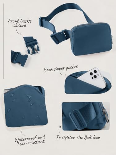 Image of ODODOS Unisex Mini Belt Bag with Adjustable Strap Small Fanny Pack for Workout Running Traveling Hiking, Navy Blue