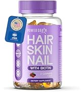 Power Grain Hair Skin and Nails Gummies – 5000 Mcg Biotin Vegan Vitamins for Men &amp; Women – Promot...