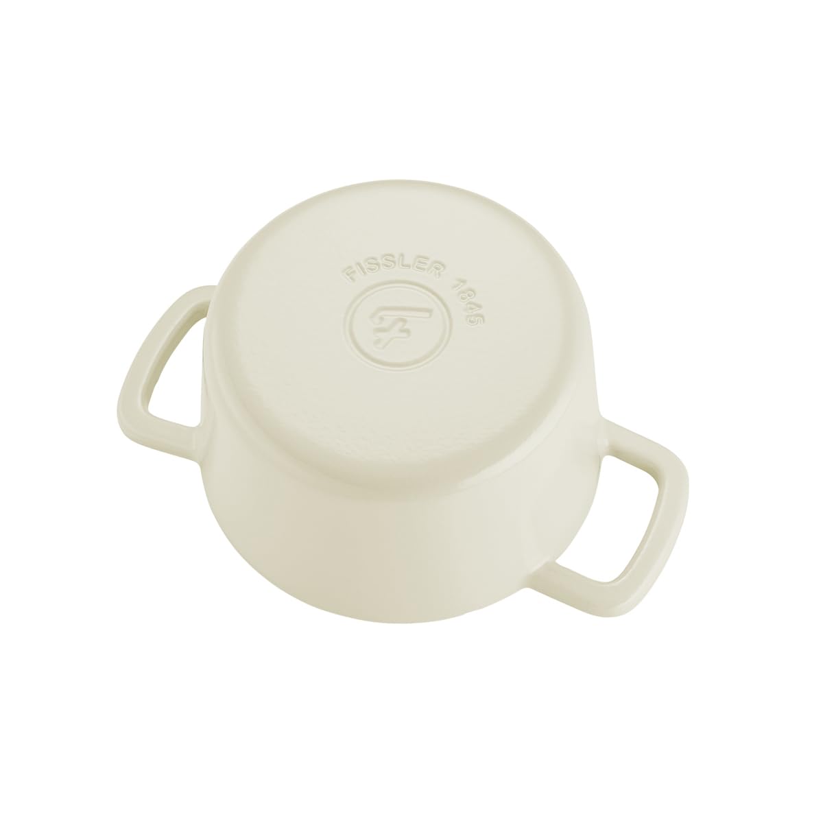 Fissler Collezione Moments, Rostiera in Ghisa Smaltata, Rotonda Diametro 20 cm, Pentola in Ghisa, Funzione Cocotte Aromastar, Compatibile Induzione, Bianco Avorio