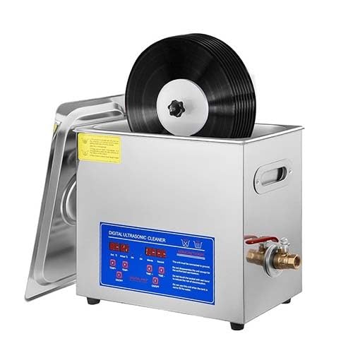 Pulitore per dischi in vinile ad ultrasuoni, sistema di pulizia per dischi in vinile con rotazione automatica su entrambi i lati con timer per pulizia e restauro profondi professionali