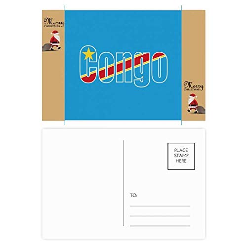 Cartes postales Congo : lot de 20 cartes de remerciement au motif drapeau congolais
