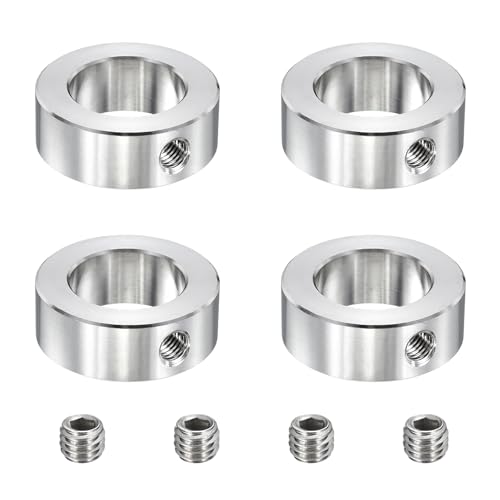 QUARKZMAN 2Pcs Collier D'Arbre En Acier Inoxydable, 28mm(1 1/8") ID 45mm(1 3/4") OD 16mm(5/8") Epaisseur D'Arbre A Trou Unique Pour Assemblage De Boite De Vitesses, Machines-Outils