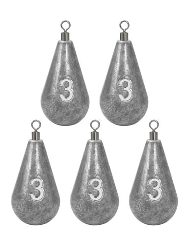 BLUEWING Casting Swivel Bell Sinkers Fishing Weights Drop Shot Dipsey Lead Saltwater, 3oz - 5pcs