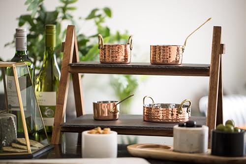 KitchenCraft Artesà 2-Tier Wooden Cake / Antipasti Stand with Slate Serving Platters, 40 x 30 x 25 cm (15.5" x 12" x 10")