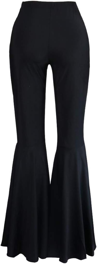 GUOLEZEEV Women Bell Bottoms Solid Elastic Waist Stretchy Fitted and Flared Pants Plus Size - Image 6