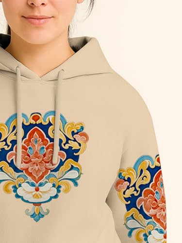 Image of HELLCAT Trendy Cotton Blend Hoodie for Women | Stylish Winter Hooded Sweatshirt for Women