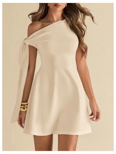 Floerns Women's Elegant Off The Shoulder Mini Dress Tie Side Sleeveless Formal A Line Dresses3