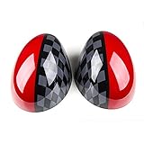 Side Wing Mirror Cover Caps Red for Mini Cooper JCW ONE S Clubman Countryman Hardtop Hatchback Coupe Roadster LHD (R Series Non-Power Folding Models, JCW)