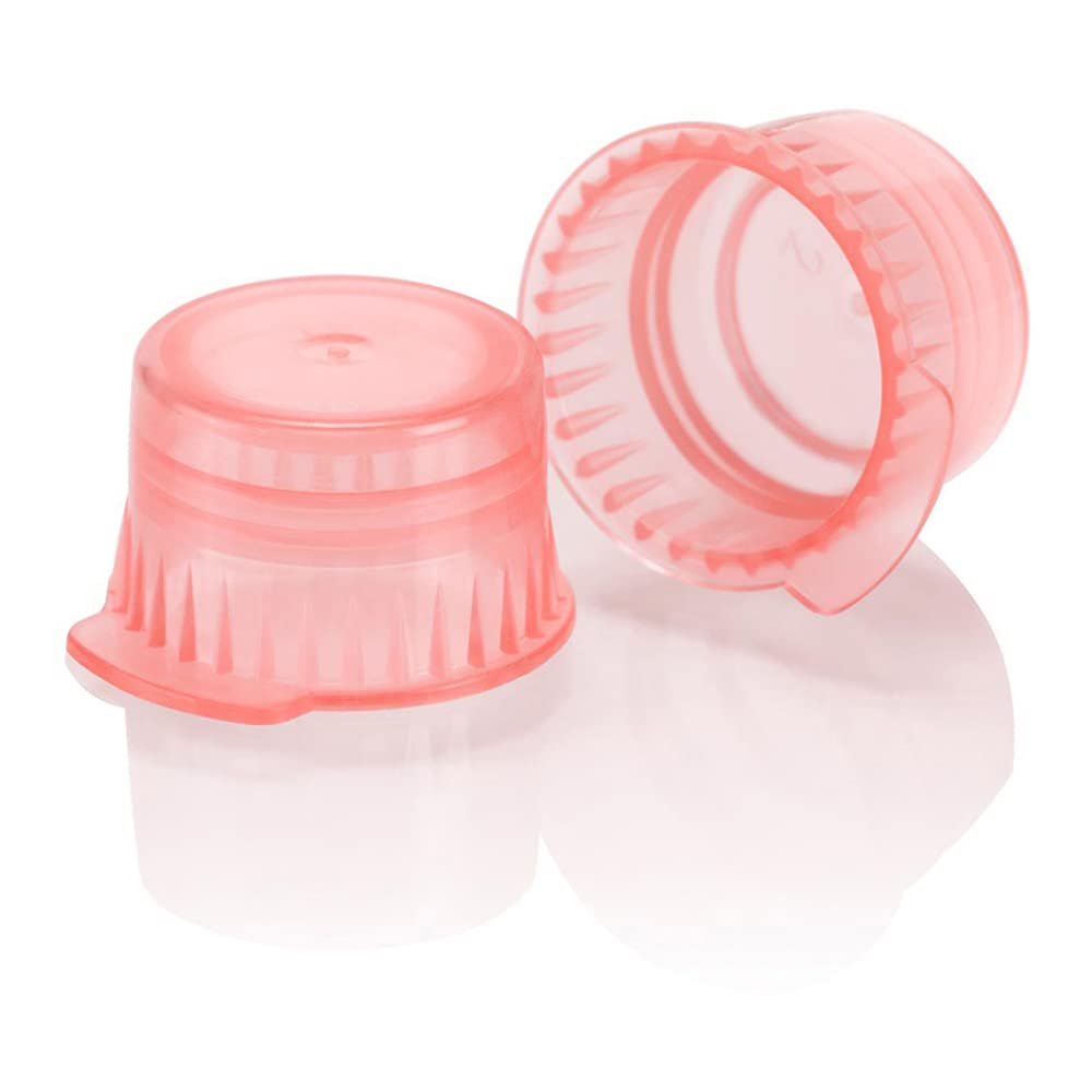 Globe Scientific 113142R Snap Cap with One Thumb Tab for 12/13mm Vacuum and Test Tube, PE, Red, Pack of 1000