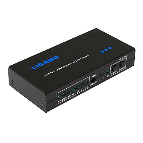 Ligawo 6518746 HDMI Splitter mit EDID Steuerung (1x Eingang an 2X Ausgang) schwarz Cover