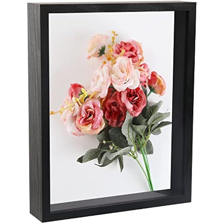 8x10 Shadow Box Frame, Memory Display Case Box, 8x8 Shadow Box Picture Frame 3D, Black,1 Pack