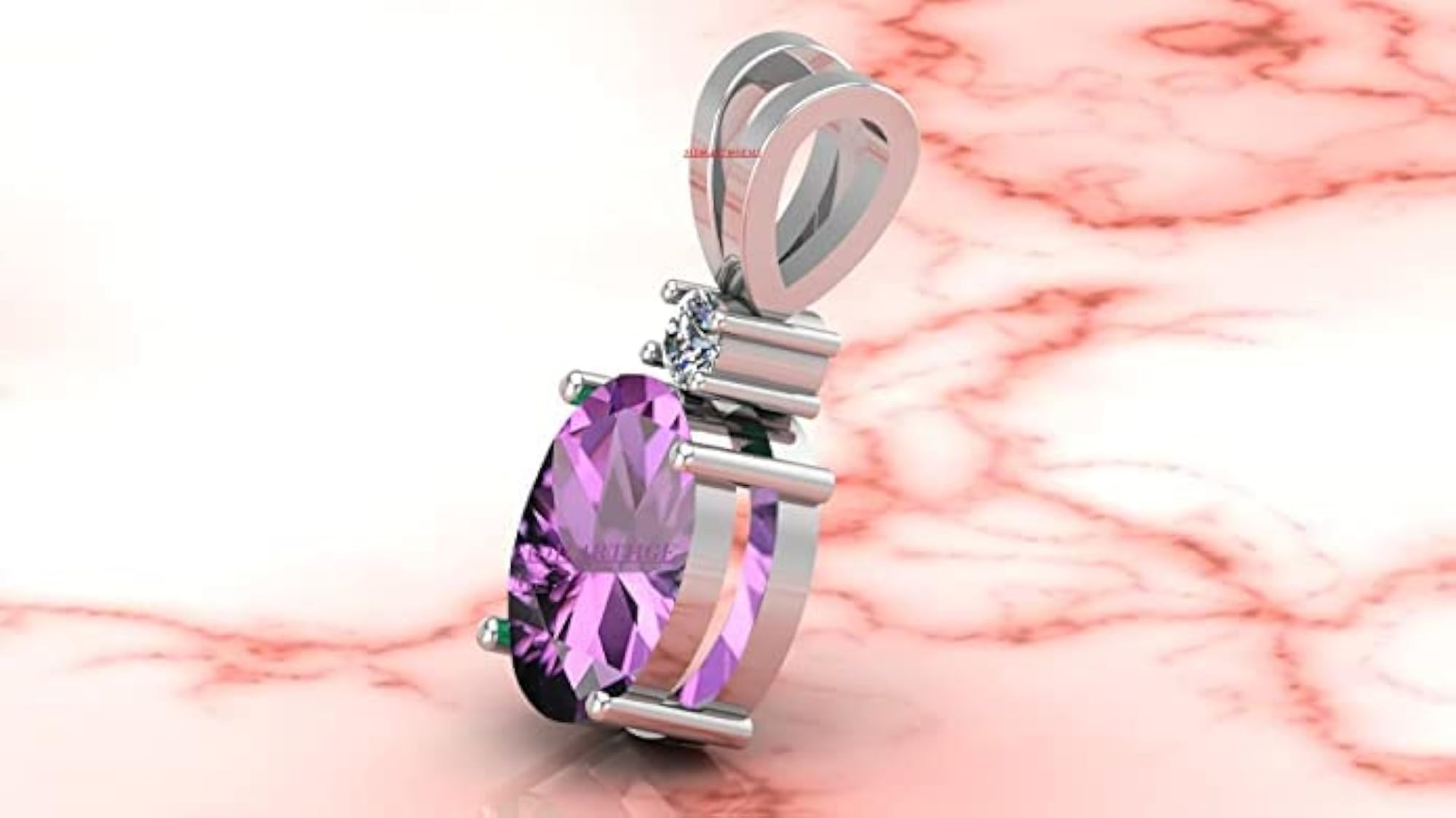6.00 Ratti Natural Katela Amethyst Silver Plated Pendant