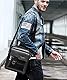 Umhängetasche Herren Schultertasche Herrentasche Klein Vintage PU Leder Crossbody Herren Tasche Umhängen Handtasche Männer für Arbeit, Schule, Alltag (schwarz 2)