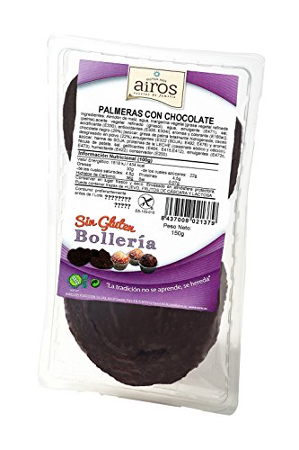 Airos Palmeras con Chocolate Negro, Sin Gluten, Sin Lactosa, 150g