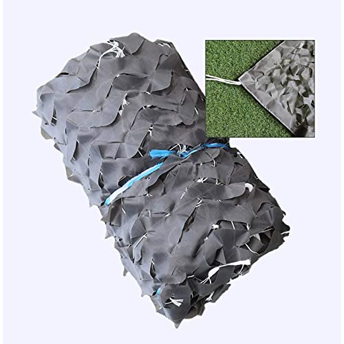 Da0pxer Red De Camuflaje Militar,Red De Camuflaje Reforzada,Red De Sombra Duradera,para Caza,decoración De Camuflaje,Cubierta De Coche,Malla De Protección Solar Gris,2m,4m,5m,6m,8m,1.5x4m(4.9 * 13ft) Cover