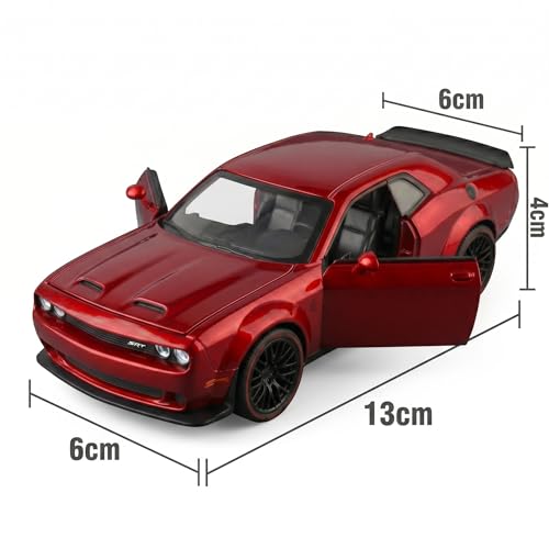 Image of Dodge Challenger SRT Hellcat Widebody 1:32 Scale Die-Cast Car Model Grey - Sound Light Openable Doors Pull-Back Alloy American Muscle Car Collectible