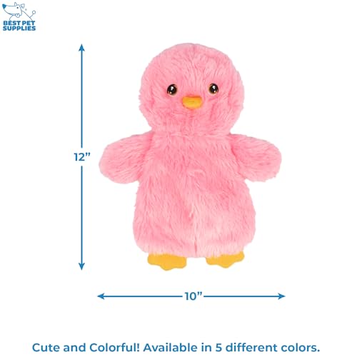 Image of Best Pet Supplies Interactive Squeaky Dog Chew Toy, Ideal Dog Toys for Chewers, Small, Medium & Large Dogs, and Fetch Lovers - Crinkle Chicken (Yellow, Pink, Blue), Large