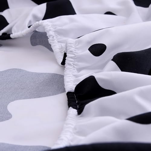 Image of Soft Skin-Friendly Cow Printed Crib Sheet for Boys Girls,2 Pack Crib Mattress Sheet or Toddler Bed Sheet, Baby Cow Print Fitted Crib Sheet (White Cow)