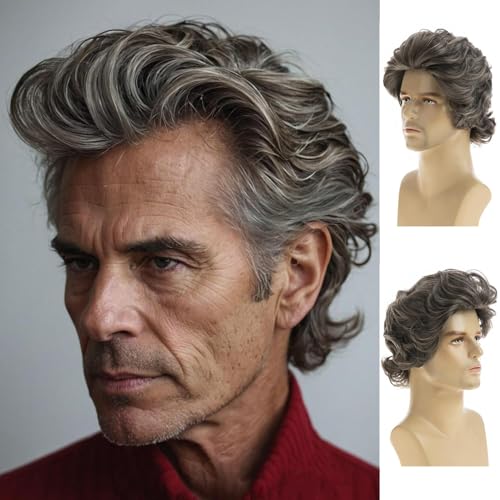 Perruque homme cheveux courts ondulés pour cosplay et soirées déguisées