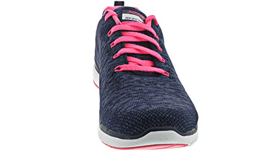 Skechers Skechers Women's Flex Appeal 3.0 Trainers, Blue Navy Knit Mesh Hot Pink Trim Nvhp, 6 UK
