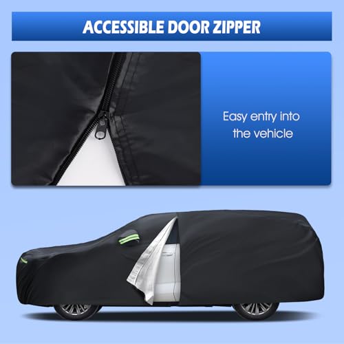 Image of Car Cover Custom Fit for Toyota Highlander 2001-2026, Migaven Waterproof Full Exterior Cover Sun Rain Protection with Door Zipper and Cotton Lining