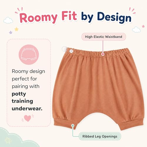 Image of MOEMOE BABY Bedwetting Diaper Pants Absorbent Potty Training Shorts 2 Pack | Reusable & Breathable for Small Accidents,2T-10Y