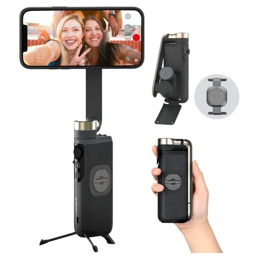 PowerVision S1 Smartphone Nacelle de stabilisation pour iPhone Android Vlog Youtuber Trépied AI Tracking Selfie Powerbank Support de Téléphone Accessoire de Voyage （Explorer Kit，Noir）