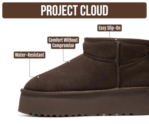 Image of 100% Genuine Leather Ankle Boots for Women Waterproof Platform Womens Boots