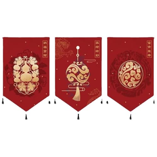 Peinture murale de style chinois poisson de 45 cm pour habiller un grand mur vide en lot de 3