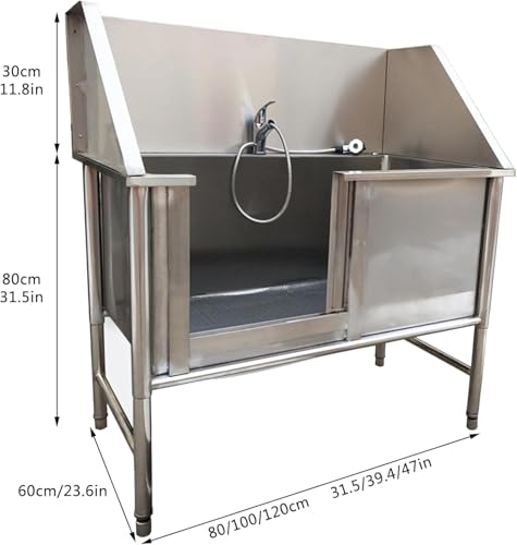 Banheira profissional de aço inoxidável para cuidados com cães de estimação, banheira grande para cã