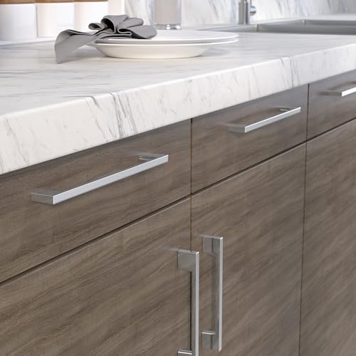 Image of Richelieu Hardware BP8160192140 Armadale Collection 7 9 /16-inch (192 mm) Center-to-Center Chrome Modern Cabinet and Drawer Pull Handle for Kitchen, Bathroom, and Furniture