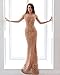 WRStore Women's Off Shoulder Sequined Evening Party Maxi Dress for Prom Gold Large