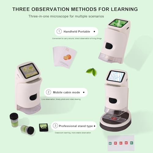 Image of Microscope for Kids,1000x Handheld Microscope,2 inch HD Screen, Portable Educational Gift,Suitable for Kids 8-12