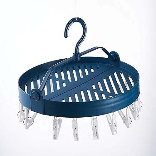 ZHANGJIALI ZJL CVFG Sock Clip Round Drying Rack Folding Plastic Long Clothespin (Color : Blue)