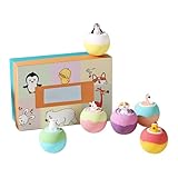 Badebälle für Frauen,6 Stück Badezusatztabletten mit langanhaltendem Duft,Natürliches Schaumbad mit Tierfigur innen - für Mädchen Geburtstag Feiertage Entspannung