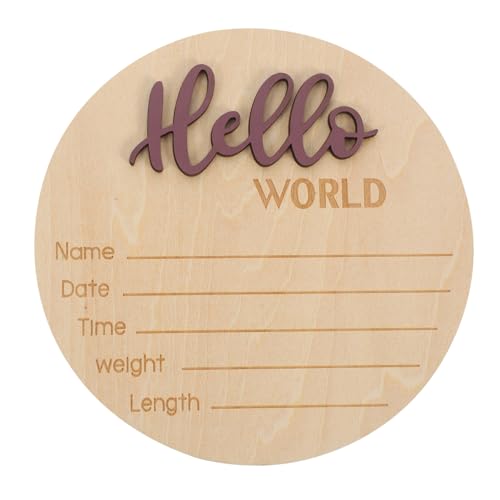 RORPOIR Wooden Baby Birth Announcement Sign Newborn Photography Prop Round Shape Baby Newborn