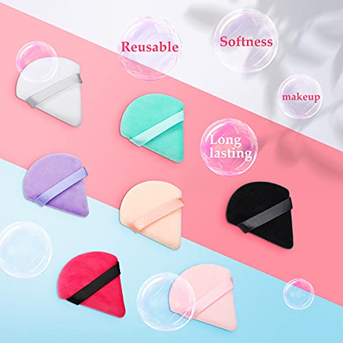 15 Pieces Powder Puff Triangle Makeup Puff Pure Cotton Powder Velour Face Ultra Soft Washable Body Powder Puff For Loose Powder Body Cosmetic Foundation Sponge Makeup Tool (Black) #TOP2
