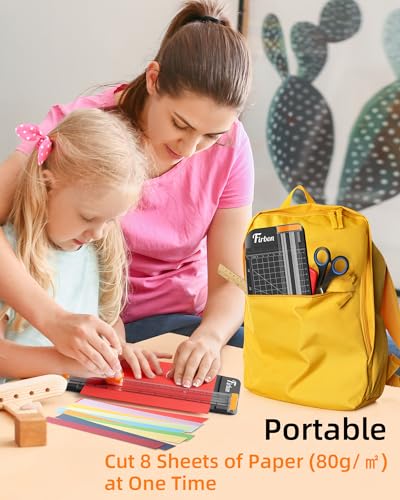 Firbon Black A5 Paper Cutter, Straight Small Paper Trimmer with Side Ruler for Scrapbooking Craft, Paper, Coupon, Label, Cardstock - Image 3