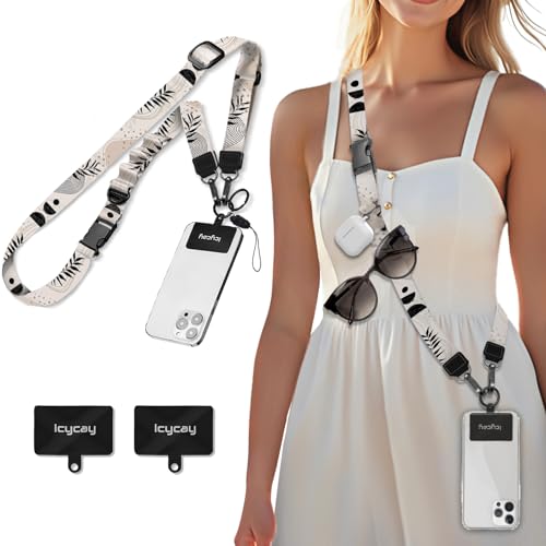 Image of Icycay Phone Lanyard Crossbody Strap Neck Adjustable Teacher Women Abstract | for Cell Phone Case Keys ID Badges, Anti Theft, Multifuctional, Cute Phone Holder, Travel Hiking Essential Accessories, Gifts