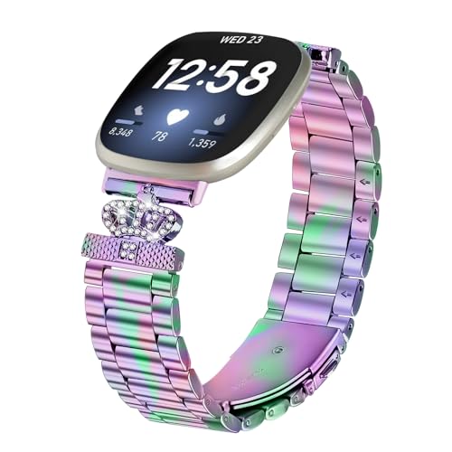 ���^���o���h Fitbit Versa 4&Sense 2�Ή� ���߉\ �G���K���g �J�W���A���X�^�C�� �o���h Fitbit Versa 3&Sense �o���h ���f�B�[�X �����Y (�J���t���A�����T�C�Y)