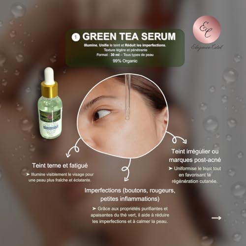 Ensemble de Soins Visage et Corps au Thé Vert Bio : Routine Complète 6 Produits - 6