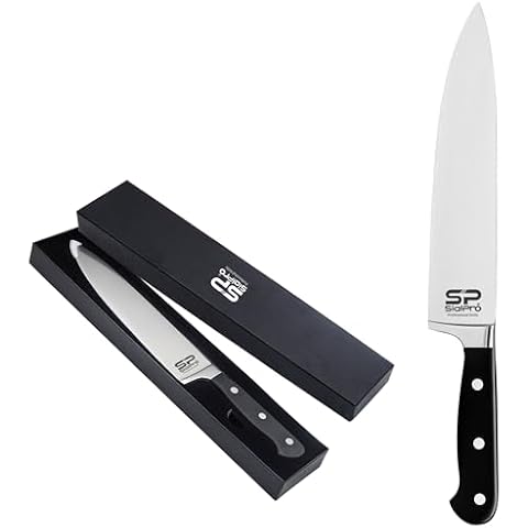 SialPro Chef's Knife Set Professional Series 8 Inch With Carrying Case Ultra Razor-Sharp Stainless Steel Kitchen Chefs Knife with Ergonomic Handle Cover
