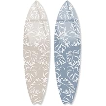 Monstera Duo Tone Surfboard Set Acrylic Wall Art Die-Cut Coastal Modern High-Gloss Home Decor, 15" x 60"
