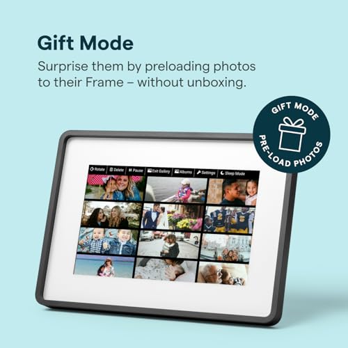 Image of Skylight Digital Picture Frame 2 - 10 inch Full HD Wi-Fi Touch Screen, 16GB Digital Photo Frame, Load Photos & Videos Directly from Phone, Anti-Glare - Personalized Gifting, Charcoal Metal Shadow Box