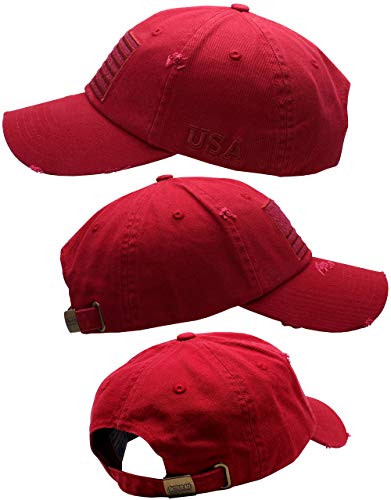 Image of Antourage American Flag Unisex Baseball Hat for Men and Women | USA Flag Mesh Snapback Flat Visor Cap + 2 Patriotic Patches