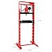 12-Ton Professional Bottle Jack Shop Press with Precision Pressure Gauge for Heavy-Duty Bending Straightening and Industrial Applications (Red)